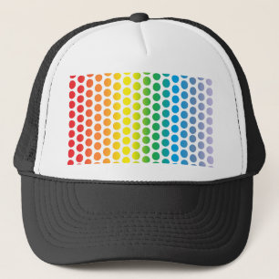 Rainbow Polka Dots White Truckerkappe