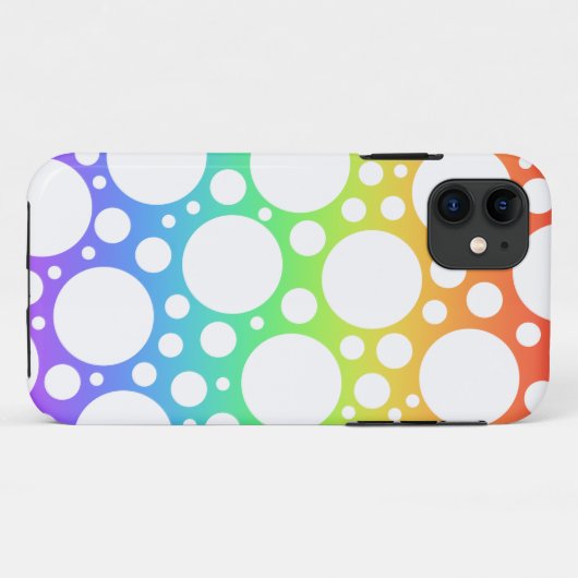 Rainbow Polka Dotted iPhone Case (Rückseite (Horizontal))