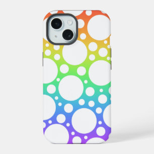 Rainbow Polka Dotted iPhone Case 15 Hülle