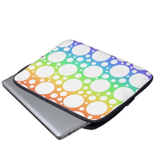Rainbow Polka Dotted Laptopschutzhülle (Vorne Knopf)