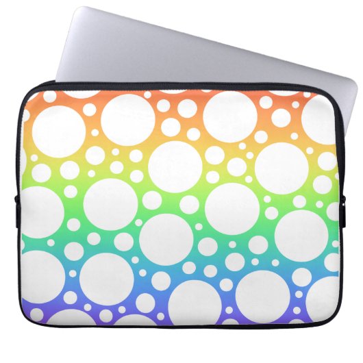 Rainbow Polka Dotted Laptopschutzhülle (Vorderseite)