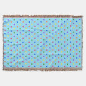 Rainbow-Polka-Herzen auf Babyblau Decke (Vorderseite)