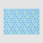 Rainbow-Polka-Herzen auf Babyblau Seidenpapier (Vorderseite)