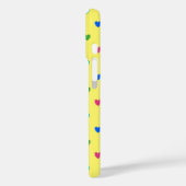 Rainbow-Polka-Herzen auf Gelb Case-Mate iPhone Hülle (Rückseite / Links)