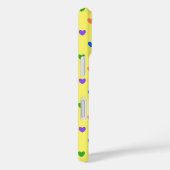 Rainbow-Polka-Herzen auf Gelb Case-Mate iPhone Hülle (Rückseite / Rechts)