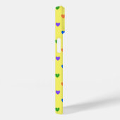Rainbow-Polka-Herzen auf Gelb Case-Mate iPhone Hülle (Rückseite / Rechts)