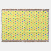 Rainbow-Polka-Herzen auf Gelb Decke (Vorderseite)