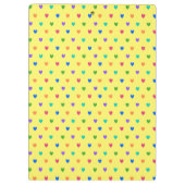 Rainbow-Polka-Herzen auf Gelb Klemmbrett (Rückseite)