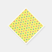 Rainbow-Polka-Herzen auf Gelb Serviette (Ecke)