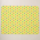 Rainbow-Polka-Herzen auf Gelb Sherpadecke (Vorderseite (Horizontal))