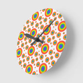Rainbow-Polka-Punkte Runde Wanduhr (Winkel)