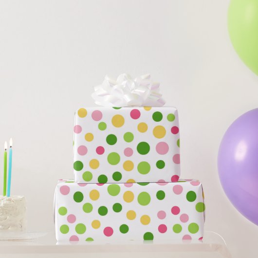 Rainbow Polkadot Pattern farbenfroh Geschenkpapier (Partygeschenke)