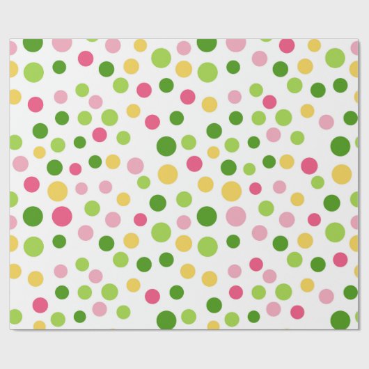 Rainbow Polkadot Pattern farbenfroh Geschenkpapier (Flach)