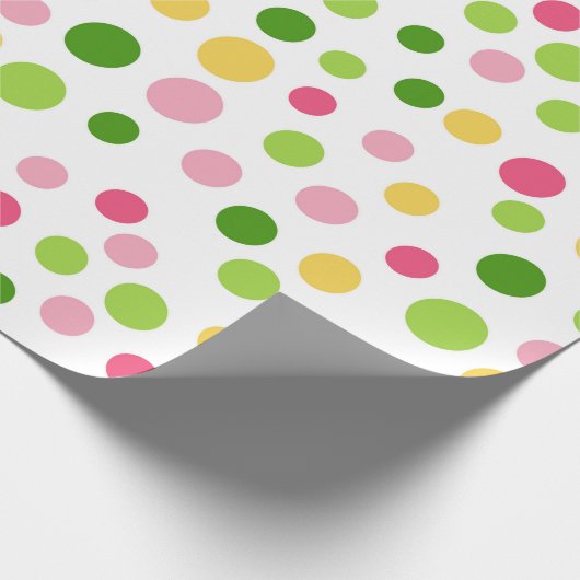 Rainbow Polkadot Pattern farbenfroh Geschenkpapier (Ecke)