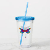 Rainbow Polygonal Dragonfly Acryltrinkbecher (Rückseite)