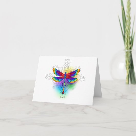 Rainbow Polygonal Dragonfly Ankündigung (Vorderseite)