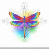 Rainbow Polygonal Dragonfly Aufkleber (Vorderseite)