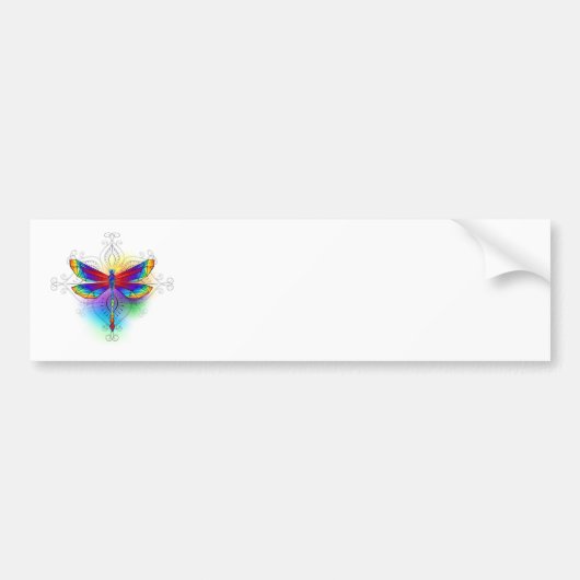 Rainbow Polygonal Dragonfly Autoaufkleber (Vorne)