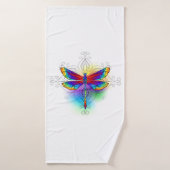 Rainbow Polygonal Dragonfly Badehandtuch (Badehandtuch)