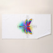 Rainbow Polygonal Dragonfly Badehandtuch (Badehandtuch)