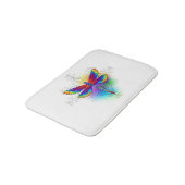 Rainbow Polygonal Dragonfly Badematte (Schrägansicht)