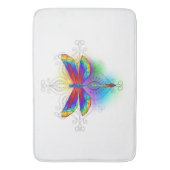 Rainbow Polygonal Dragonfly Badematte (Vorderseite Vertikal)