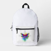 Rainbow Polygonal Dragonfly Bedruckter Rucksack (Vorderseite)