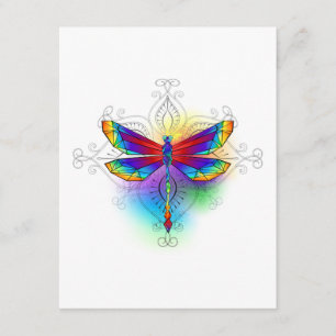 Rainbow Polygonal Dragonfly Begleitkarte