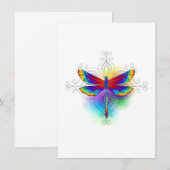 Rainbow Polygonal Dragonfly Begleitkarte (Vorne/Hinten)