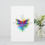 Rainbow Polygonal Dragonfly Briefpapier (Stehend Vorderseite)