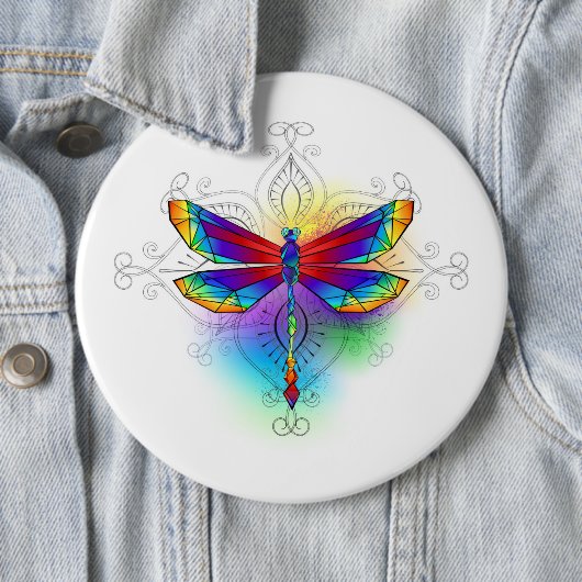 Rainbow Polygonal Dragonfly Button (Beispiel)