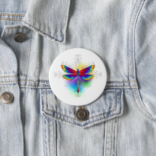 Rainbow Polygonal Dragonfly Button (Beispiel)