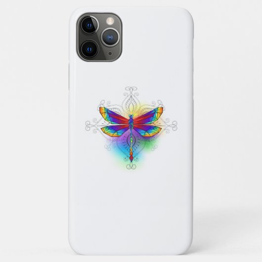 Rainbow Polygonal Dragonfly Case-Mate iPhone Hülle (Rückseite)