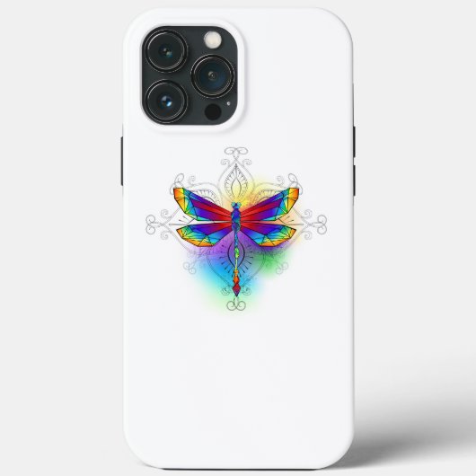 Rainbow Polygonal Dragonfly Case-Mate iPhone Hülle (Rückseite)