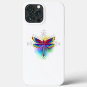 Rainbow Polygonal Dragonfly Case-Mate iPhone Hülle (Rückseite)