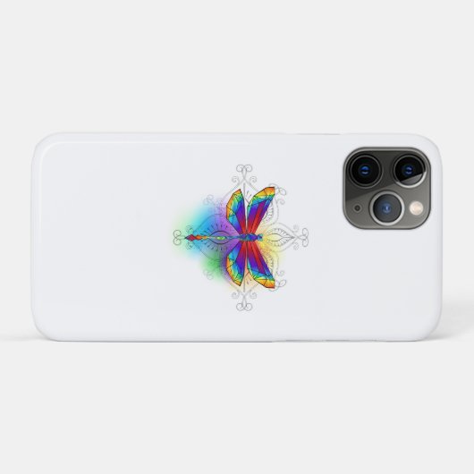 Rainbow Polygonal Dragonfly Case-Mate iPhone Hülle (Rückseite (Horizontal))