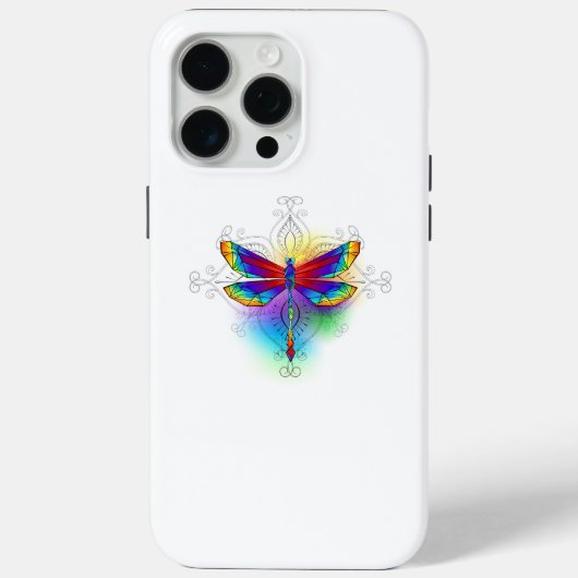 Rainbow Polygonal Dragonfly Case-Mate iPhone Hülle (Rückseite)