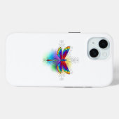 Rainbow Polygonal Dragonfly Case-Mate iPhone Hülle (Rückseite (Horizontal))