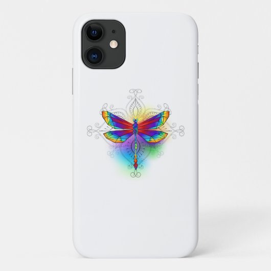 Rainbow Polygonal Dragonfly Case-Mate iPhone Hülle (Rückseite)