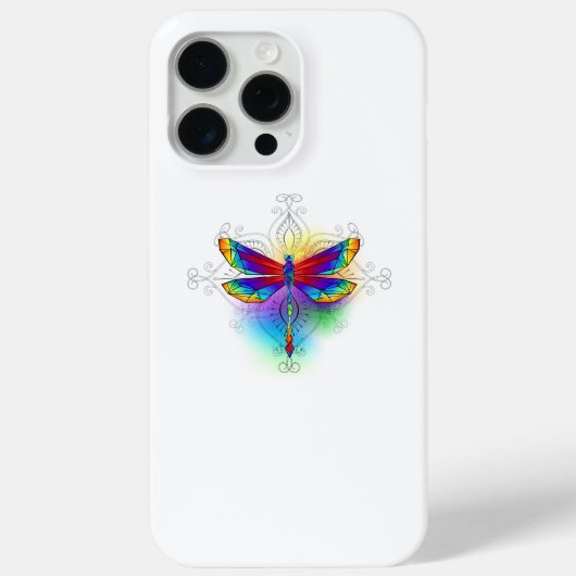 Rainbow Polygonal Dragonfly Case-Mate iPhone Hülle (Rückseite)