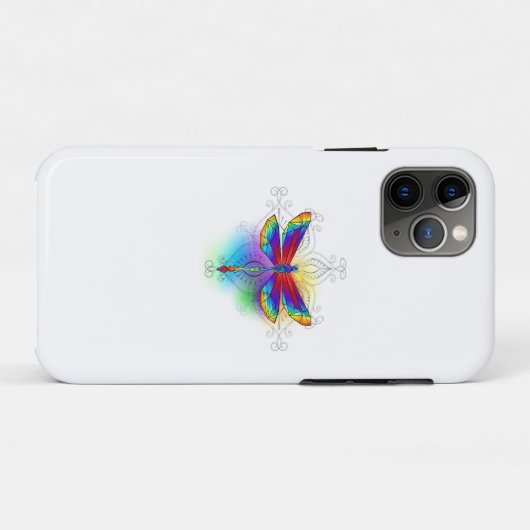 Rainbow Polygonal Dragonfly Case-Mate iPhone Hülle (Rückseite (Horizontal))