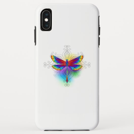 Rainbow Polygonal Dragonfly Case-Mate iPhone Hülle (Rückseite)