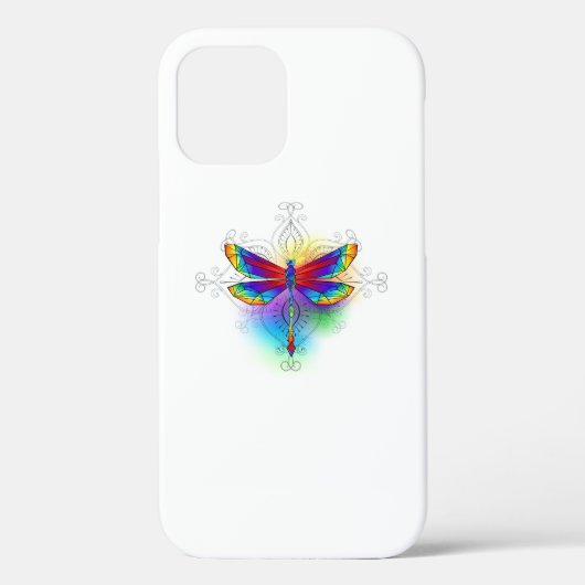 Rainbow Polygonal Dragonfly Case-Mate iPhone Hülle (Rückseite)