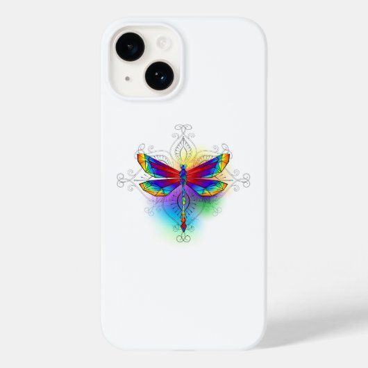 Rainbow Polygonal Dragonfly Case-Mate iPhone Hülle (Rückseite)