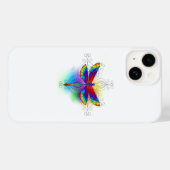 Rainbow Polygonal Dragonfly Case-Mate iPhone Hülle (Rückseite (Horizontal))