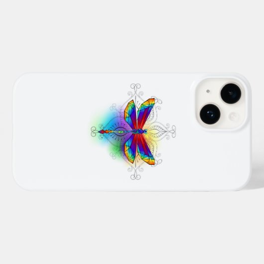 Rainbow Polygonal Dragonfly Case-Mate iPhone Hülle (Rückseite (Horizontal))