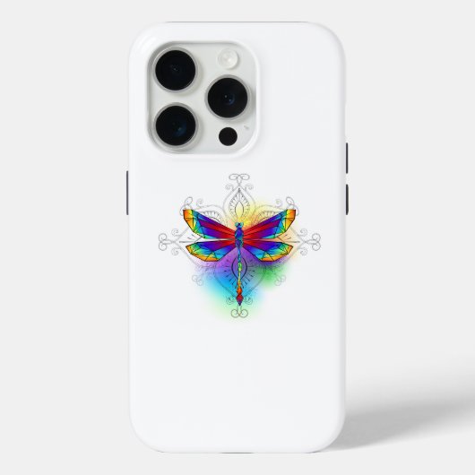 Rainbow Polygonal Dragonfly Case-Mate iPhone Hülle (Rückseite)