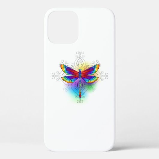 Rainbow Polygonal Dragonfly Case-Mate iPhone Hülle (Rückseite)