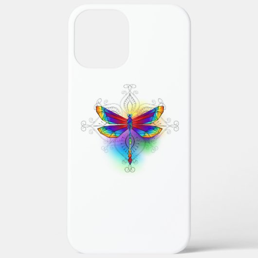 Rainbow Polygonal Dragonfly Case-Mate iPhone Hülle (Rückseite)