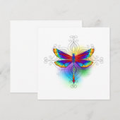 Rainbow Polygonal Dragonfly Dankeskarte (Vorne/Hinten)